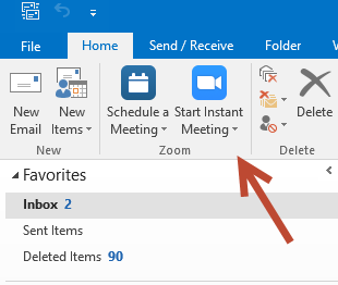 zoom outlook instant meeting