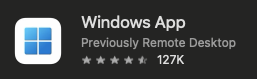 Example of the Windows App located in the App Store