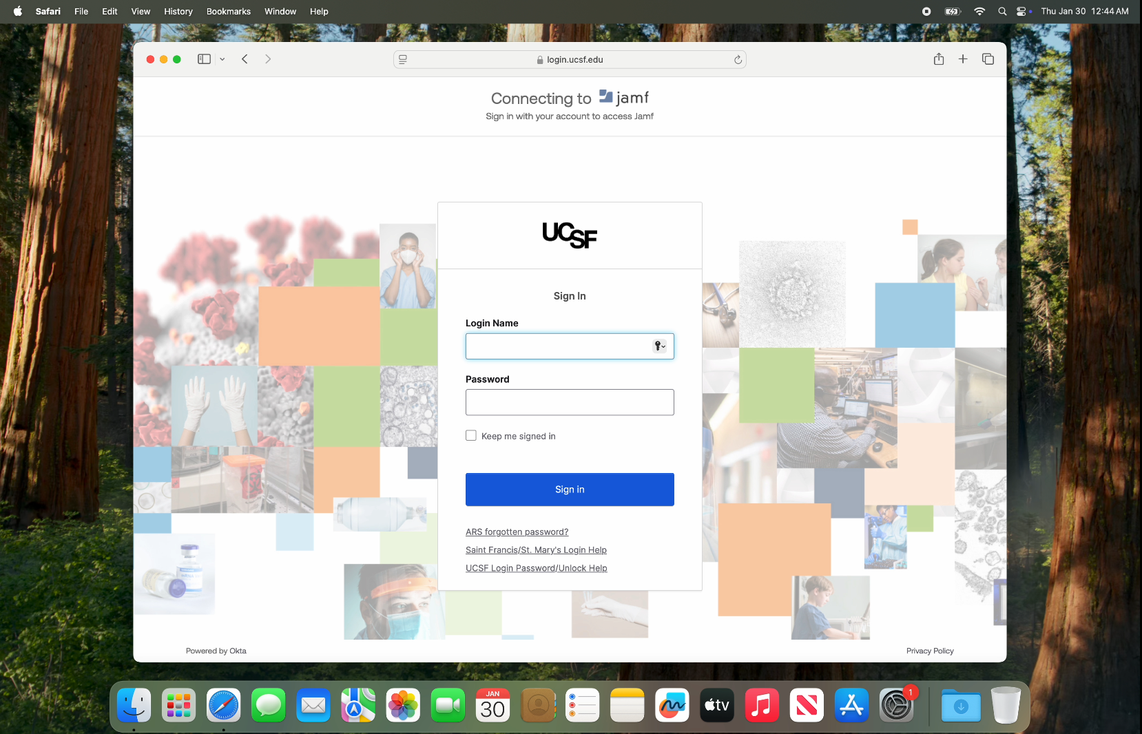 Jamf Pro Login Page (Okta)