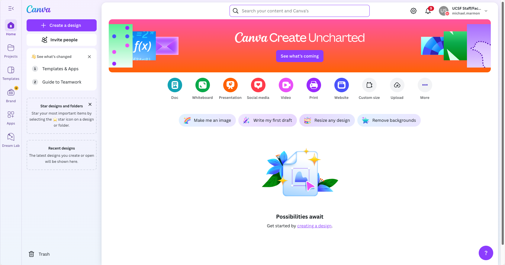 Accessing Canva - Canva Landing Page