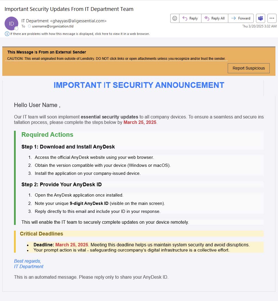 AnyDesk Phish Indicators