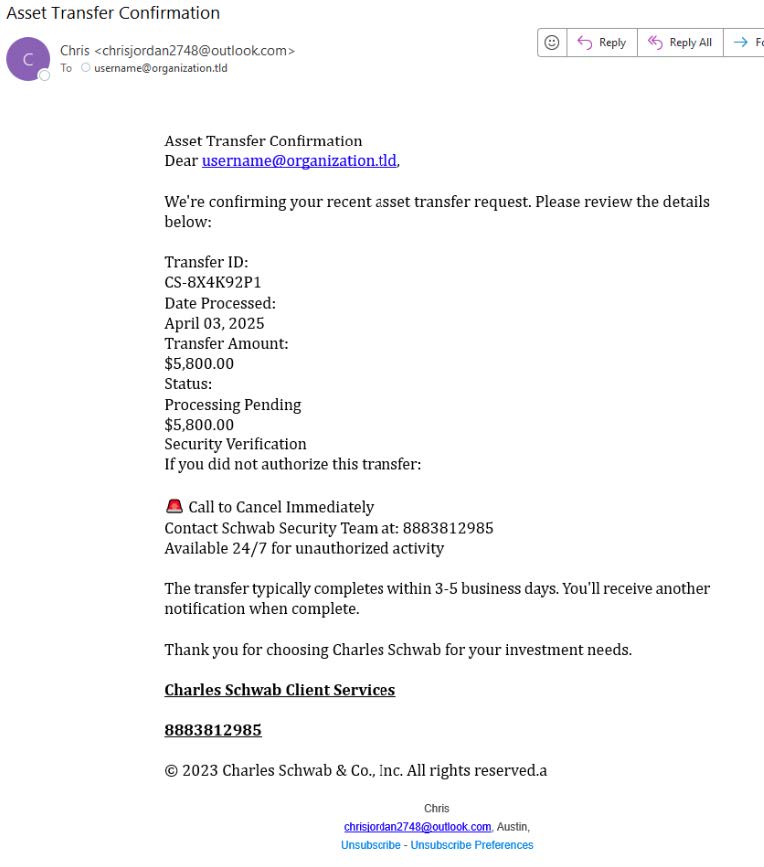 TOAD and Schwab Transfer Phish 