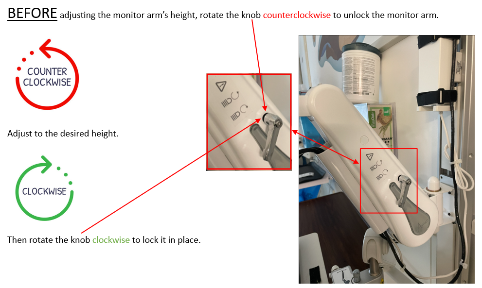 monitor arm adjustment guide