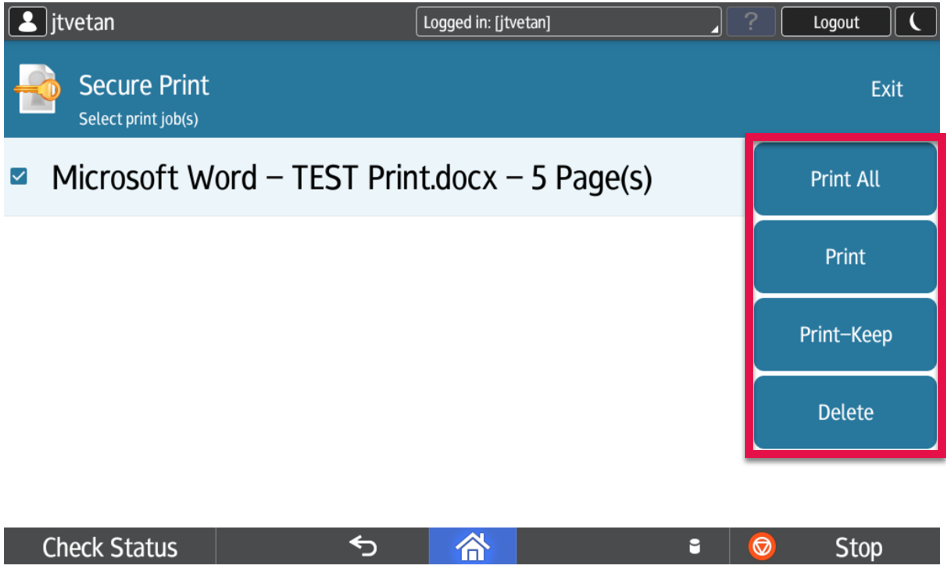 secure print choices