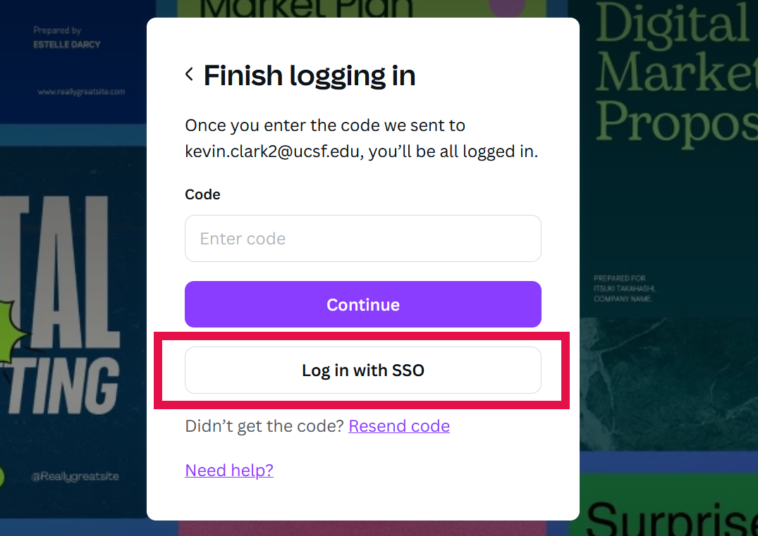 Click login with SSO