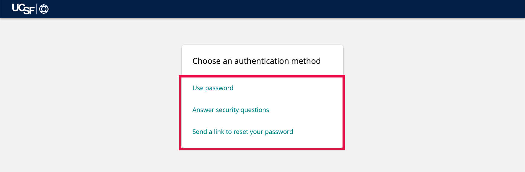 Unlock Account - Authentication Methods
