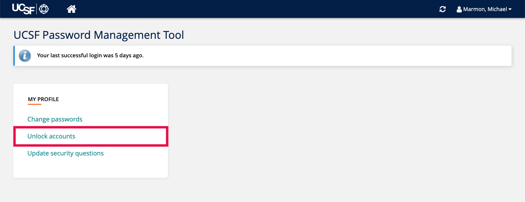 Unlock Accounts - Unlock Accounts Selected