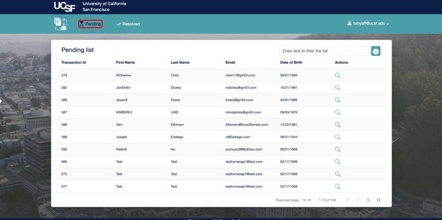 De-Duplication - Pending Selected