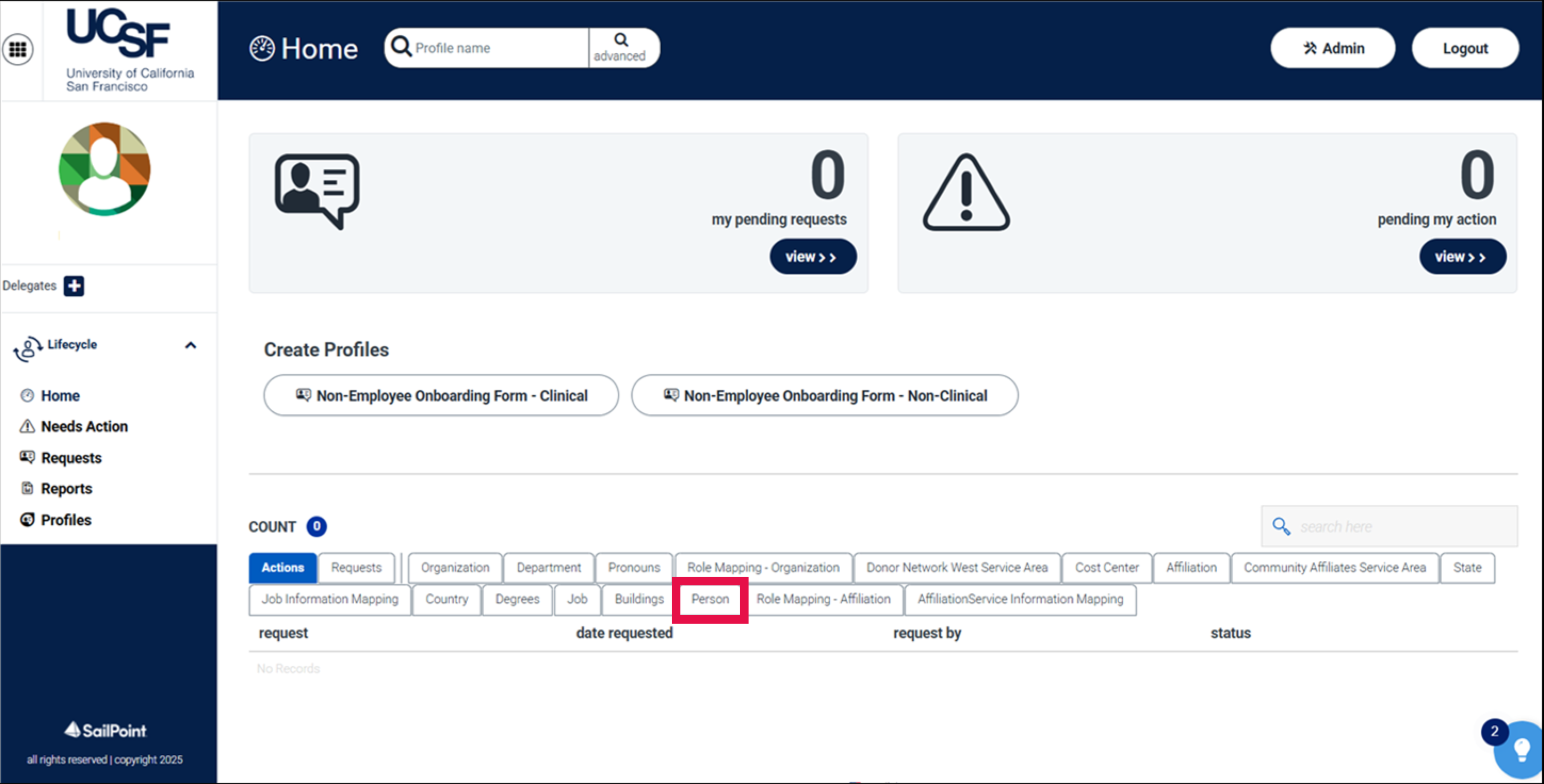 MyAffiliate - Landing Page (Person tab selected)