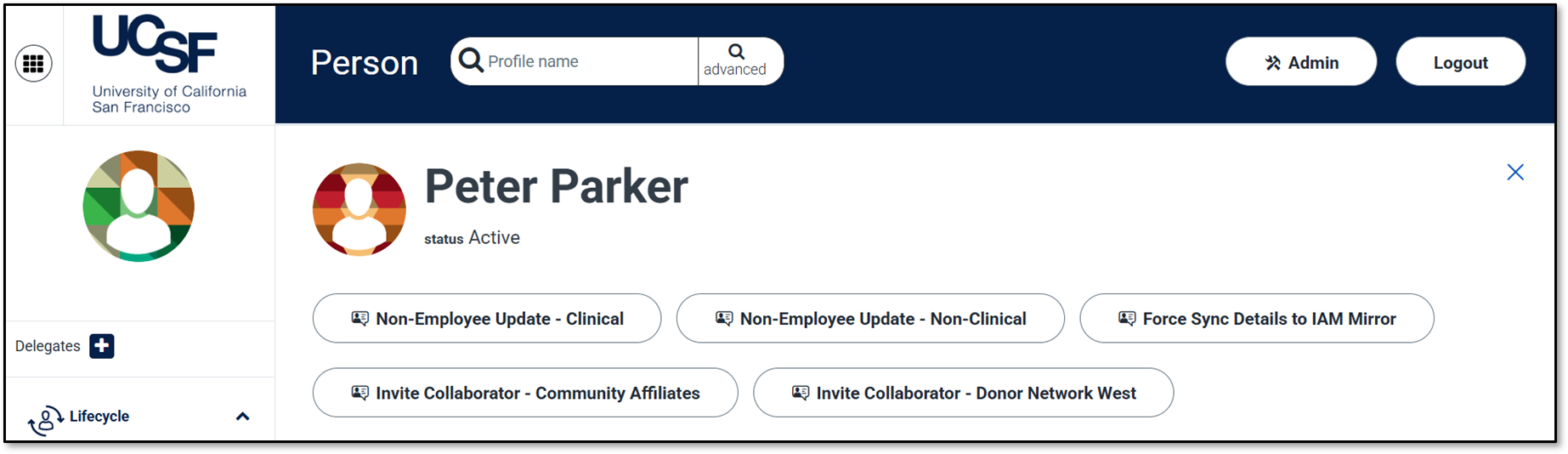 MyAffiliate - Non-employee Profile page