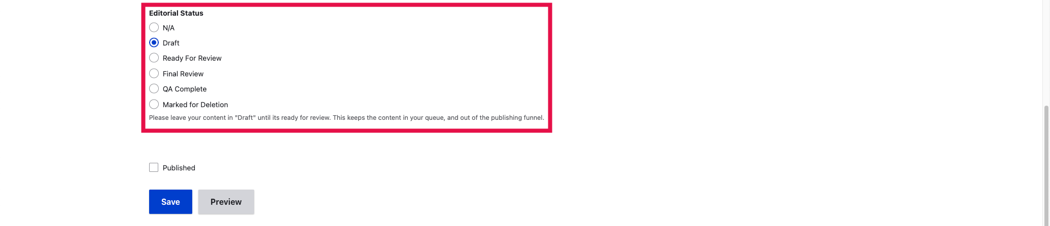 How-To Page - Editorial Status
