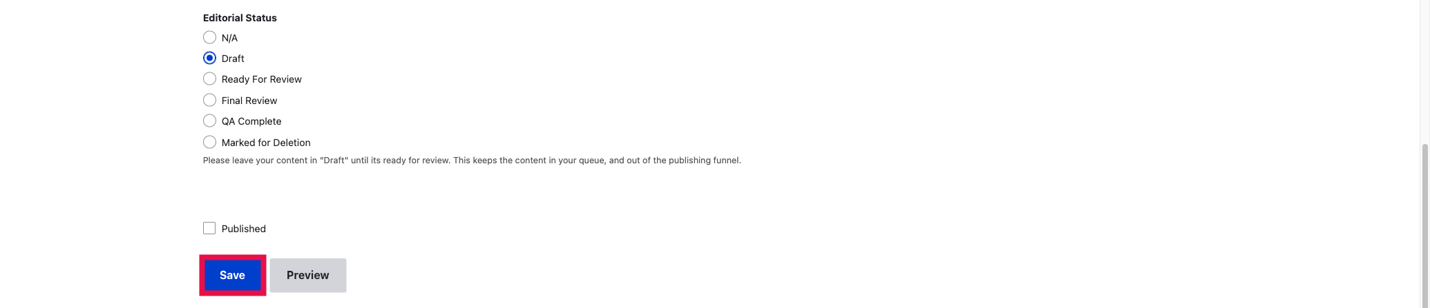 How-To Page - Save Button Status