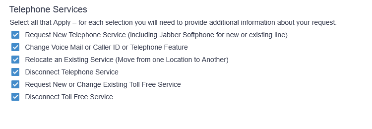 Phones Services Form Example 1