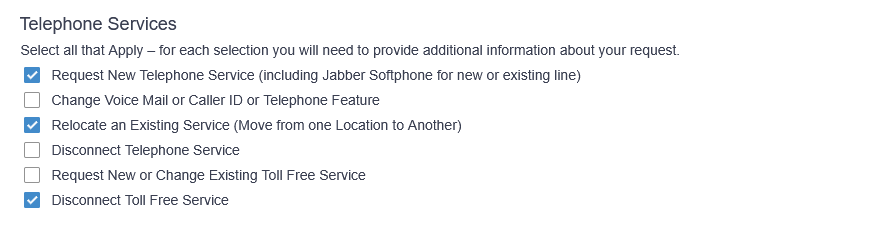 Phones Services Form Example 2