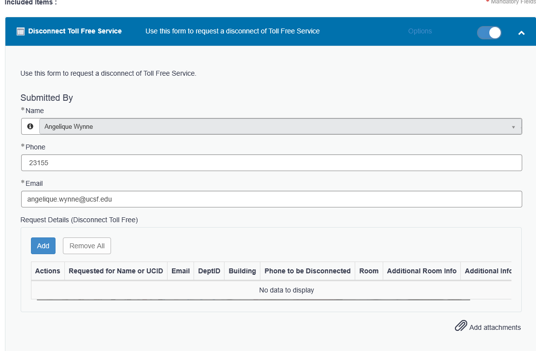 Phone Services - Expand the item