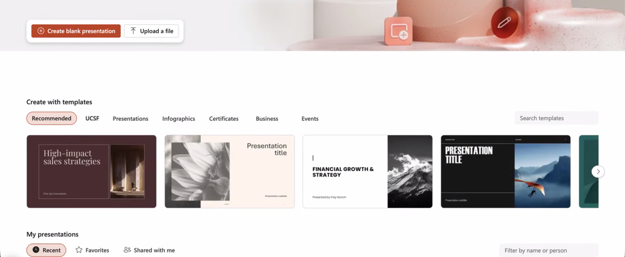 PowerPoint Web Landing Page