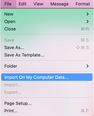 File - select Import On My Computer Data