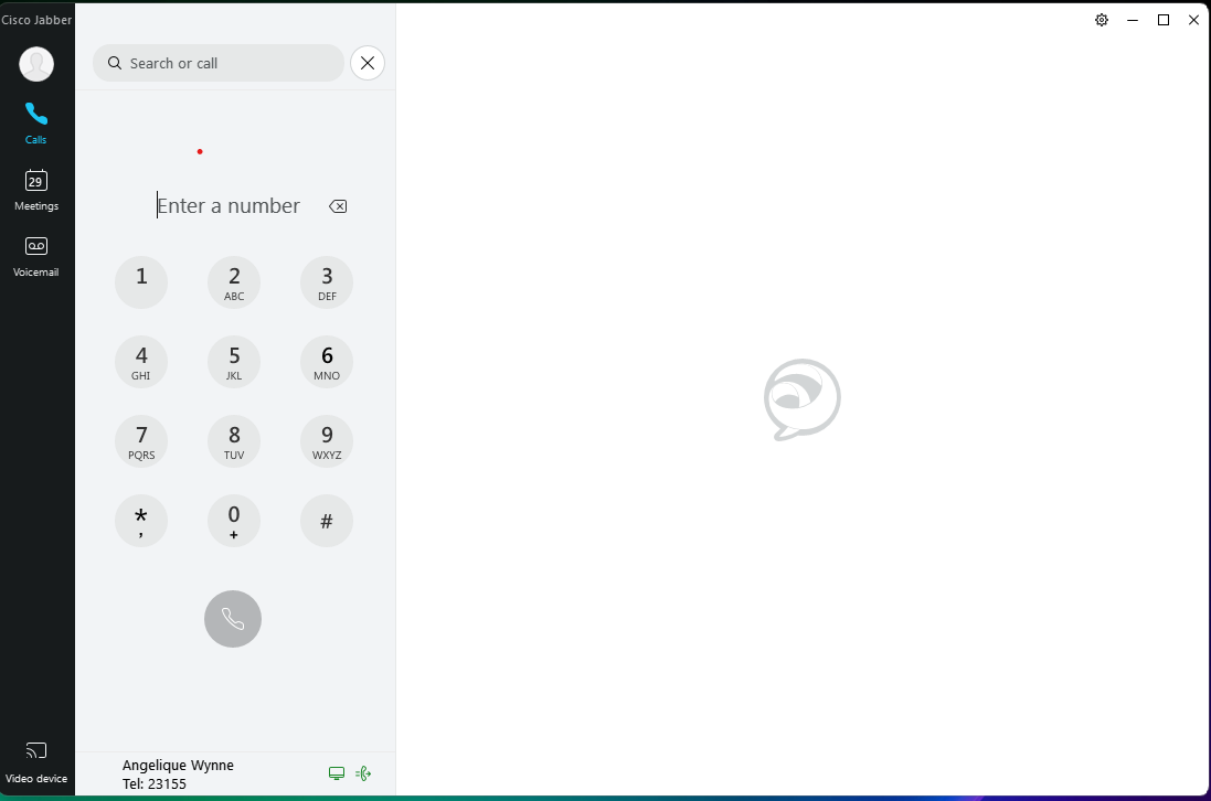 Jabber home screen