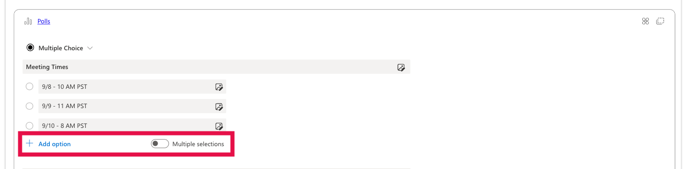 Outlook Poll - Add option and Multiple Selections selected
