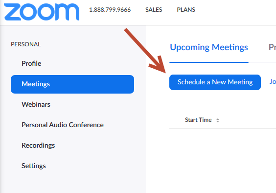schedule new meeting button