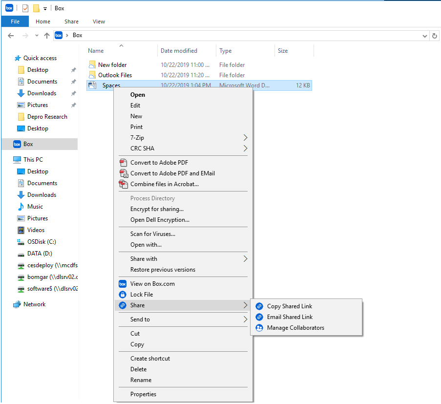 File Options screenshot
