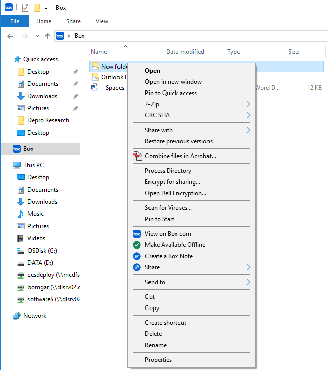 Folder Options screenshot