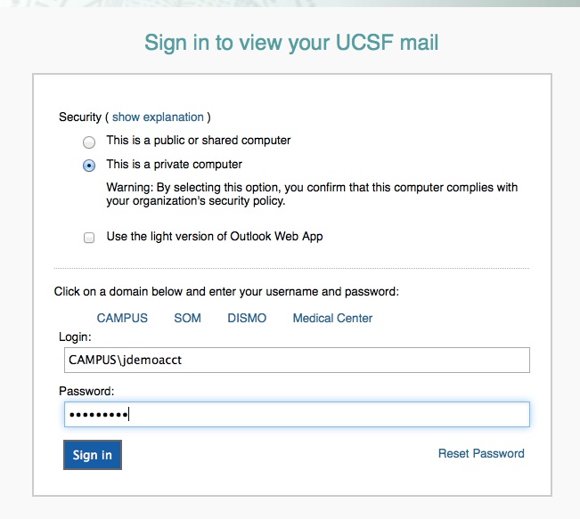 Email Account Lockout it.ucsf.edu