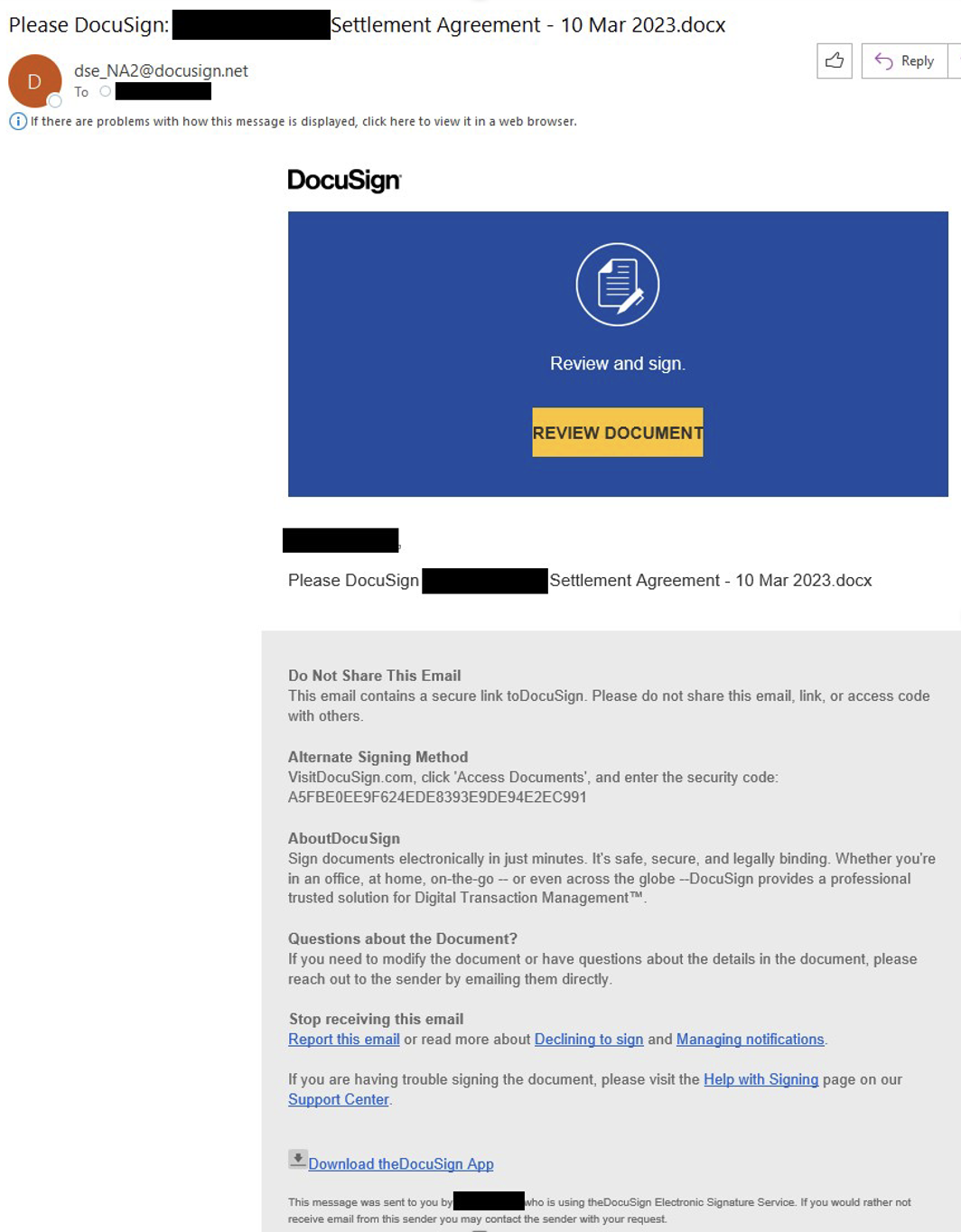 Indicators of a phish on DocuSign and SAP Phish
