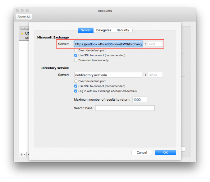 configure mac outlook 2011 for exchange