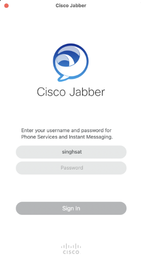 Cisco Jabber Sign In