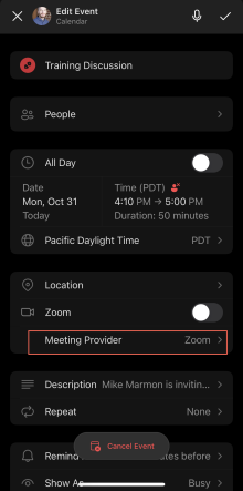 Select Meeting Provider