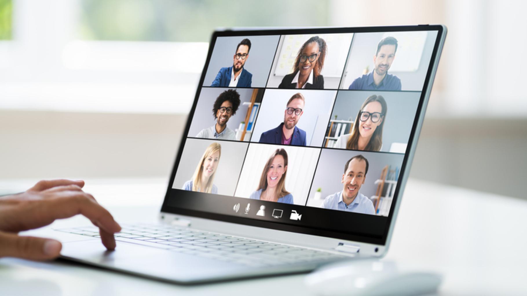 Laptop showing Zoom meeting