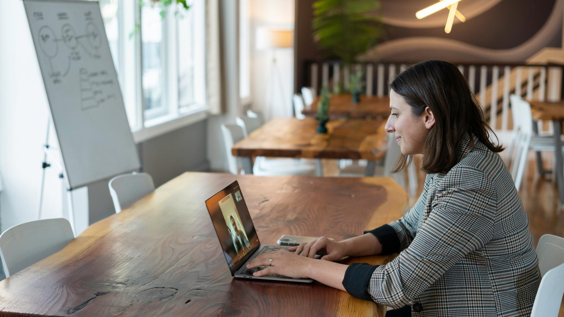 Person participating on a Zoom meeting