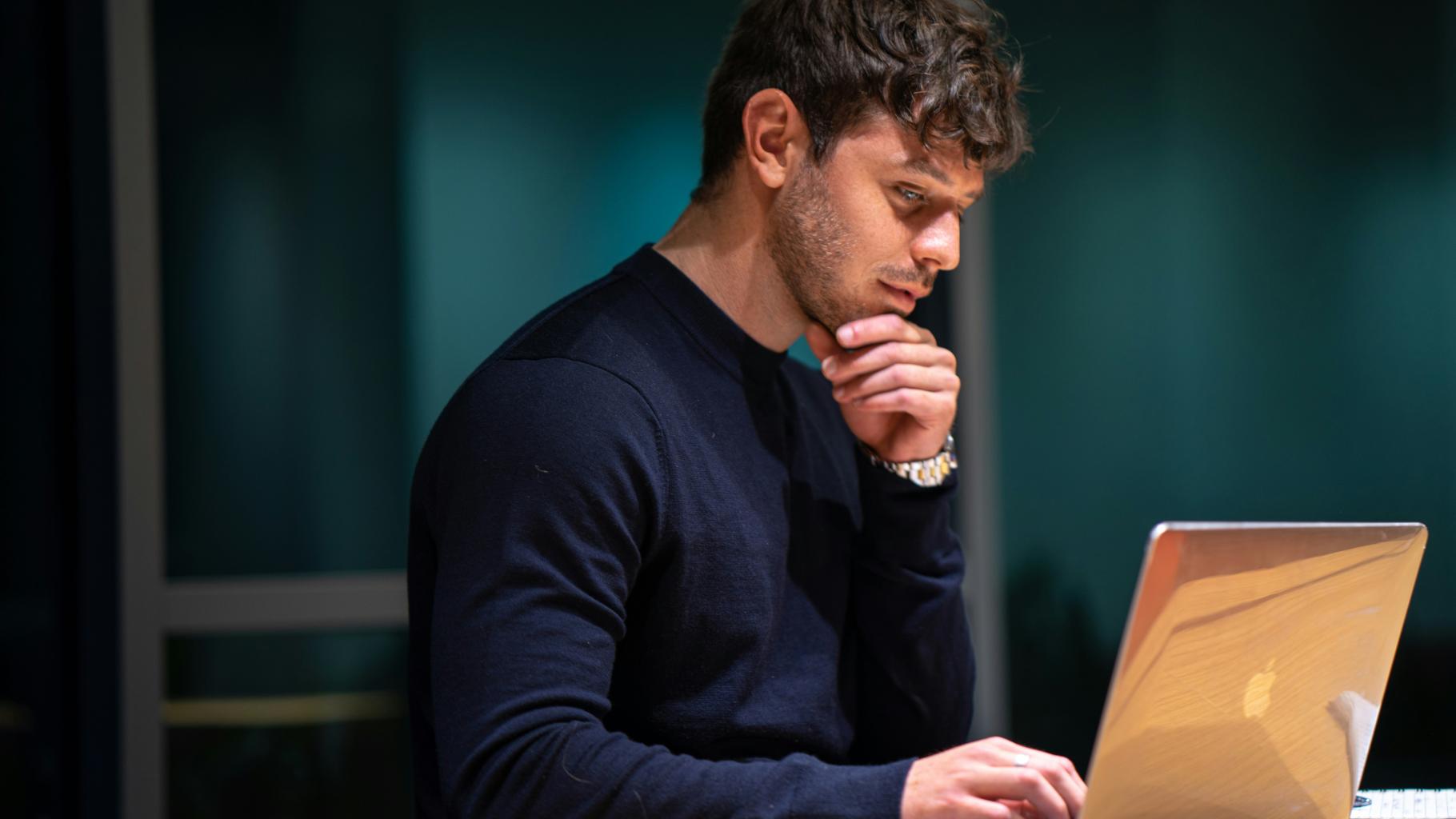 Person working on a computer