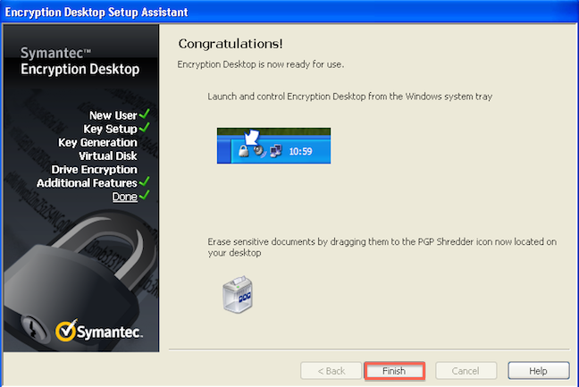 symantec encryption desktop check progress