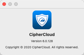 Mac About CipherCloud window