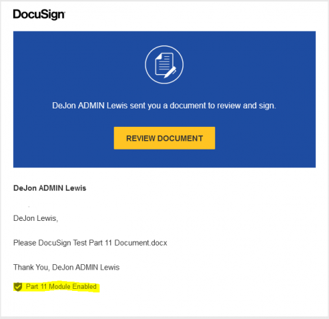 Docusign email